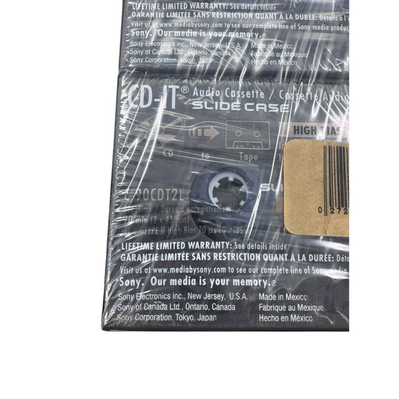 2 SONY CD-IT AUDIO CASSETTE SLIDE CASE 90 MINUTE New Sealed Fast Shipping - Picture 4 of 4